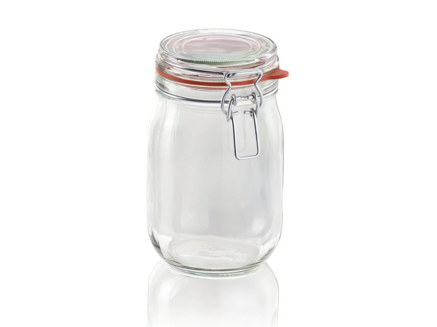 Brandneu 🔥 Leifheit Drahtbügelglas 1140 ml in transparent 😍