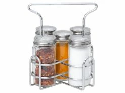 Neu ✨ Gewürzständer inkl. Gewürzgläser 6 tlg. in silberfarben 🥰