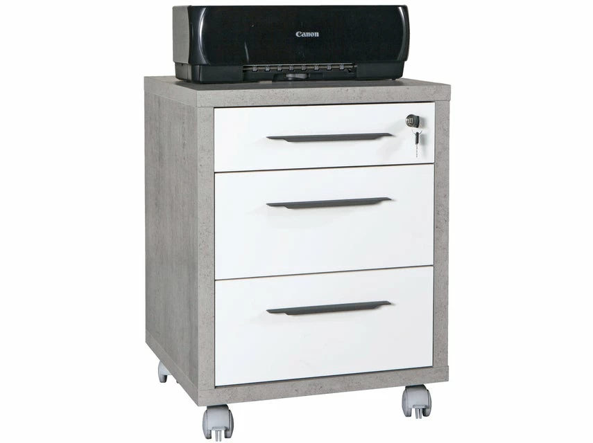 Brandneu ✔️ Coraggio Forma Rollcontainer Disegno - 49/63/45 cm in grau 🔔