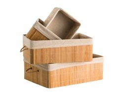 Angebote 🤩 Aufbewahrungskorb-Set Bambus 4 tlg. in mehrfarbig 🎉