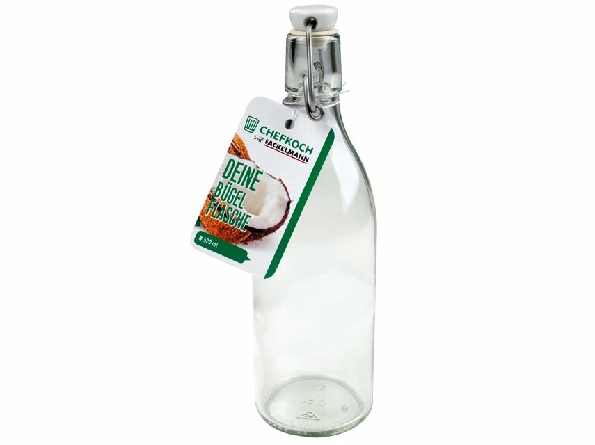 Besorgen 🧨 Chefkoch Flasche m. Bügelverschluss 520 ml in transparent 🎉