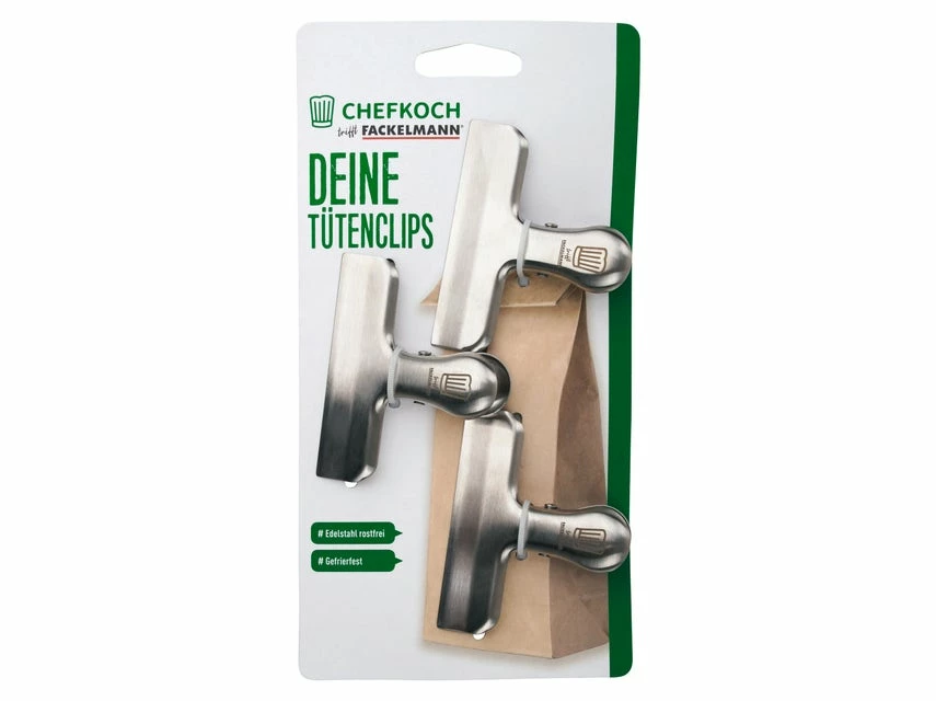 Beste Bewertungen von ❤️ Chefkoch Tütenclips 3 Stk. 7,8 cm in silberfarben 🔥 – Bild 3