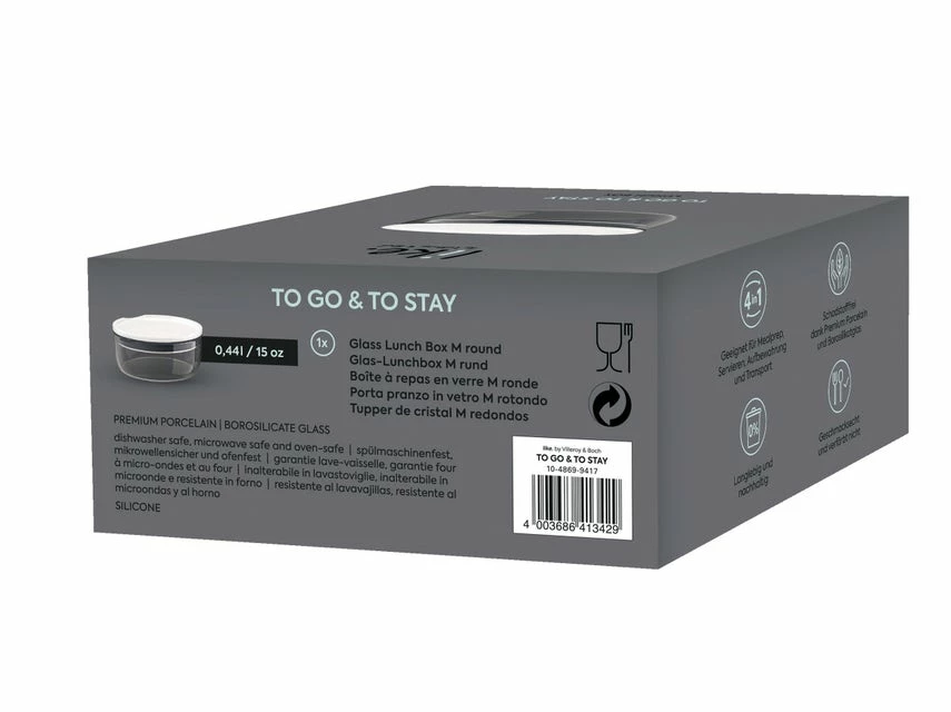 Neu 👍 Like Glas- Lunchbox M rund "ToGo u. ToStay" in transparent 🎁 – Bild 4