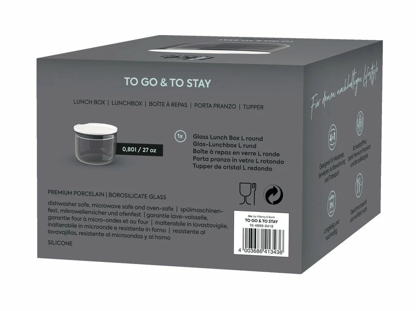 Blitzangebot 🎁 Like Glas- Lunchbox L rund "ToGo u. ToStay" in transparent ⭐ – Bild 3