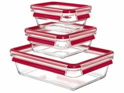 Rabatt ✨ 3 tlg. Frischhaltedosenset "Clip&Close Glas" in transparent 😉