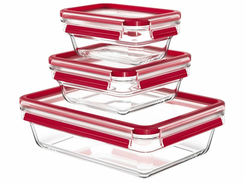 Rabatt ✨ 3 tlg. Frischhaltedosenset "Clip&Close Glas" in transparent 😉