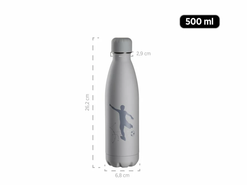 Budget ✨ Thermosflasche Fußball grau - 0,5 Liter 💯 – Bild 2